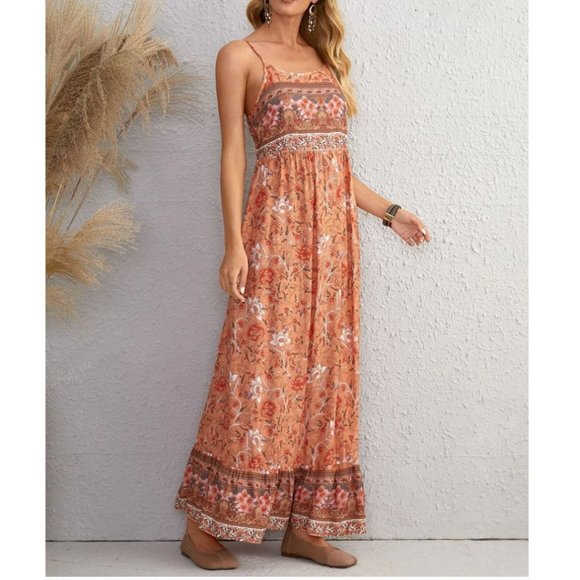 Boho Floral Ruffle Hem Cami Dress - Picture 3 of 10